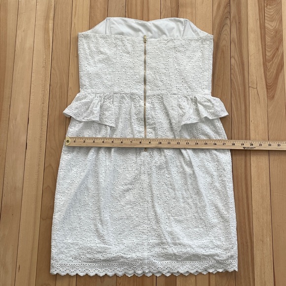 Lilly Pulitzer White Strapless Eyelet Lace Cotton Mini Dress - Sz US 8 - Picture 13 of 15